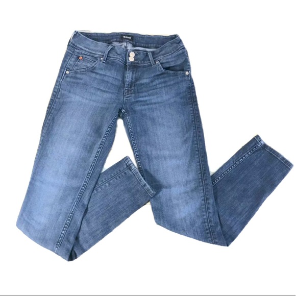 Hudson Collin Skinny Jeans Flap Pockets Medium Wash Blue Sz 27 - Picture 1 of 10
